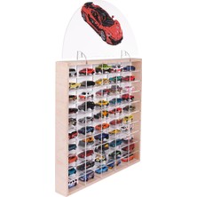 Rozitoys 50’li Araba Rafı – Duvara Asılabilen Pleksi Raflı Düzenleyici, 1/64 Ölçekli 51X6X52 cm