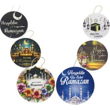 KRT Ibico Büyük Kapı Süsü Epoksi Yuvarlak Hoşgeldin Ramazan