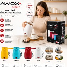 Awox Caffeen Elektrikli Cezve Makinesi 0.4lt 1000W 5 Fincan Mavi Plastik Çift Ağız Türk Kahvesi