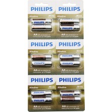 Philips Phılıps Pil 1.5V 12 Adet 2'li x 6 Alkaline Kalem Aa
