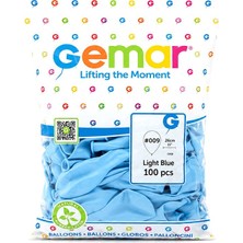 Gemar Gm-90-09 Balon 26CM 10'' 100 Adet Iç Mekan Açık Mavi
