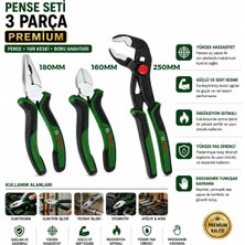 Bosch-1 600 A02 W7J Premium Pense Seti 3 Adet 10" Papağan Pense 60 ± Kesme Sertlik 427