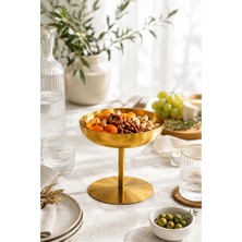 Kai Home Gold Metal Ayaklı Sunumluk Dekoratif Meyvelik Kurabiyelik Çerezlik Servis Tabağı