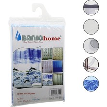 Banio Banıo Lüx Polyester Su Itici Banyo Perdesi 90X200CM Çift Kanat