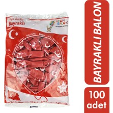 Atom Balon 12inc 100 Adet Bayraklı