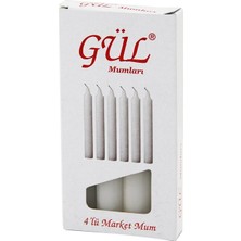 Gül MUM-203 Market Mum Çap 1.6cm Uzunluk 12CM 4 Adet Ince Beyaz Klasik