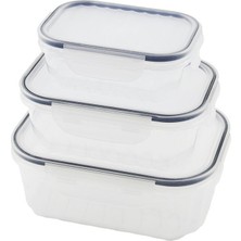 Qlux Ideas Qlux L-00879-2 Quick Sızdırmaz Saklama Kabı Seti 500-1000-1700ML 3 Adet Şeffaf Kap