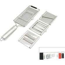 Enfa ENF-1010 Grater Lüx Metal Rende Seti 3in1 Soyacak Tak-Çıkar Rende Dilimleme Başlıklı