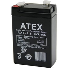 Atex Ax6-2.8 Akü 6V 2.8AH Amper Ince