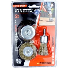 Kinetex KTX-2491 Saçaklı Tel Fırça Seti 3 Adet