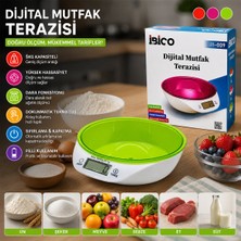 İbico Ibico İ11-009 Mutfak Terazi Tartı 5kg/1gr Pilli Kaseli Dijital
