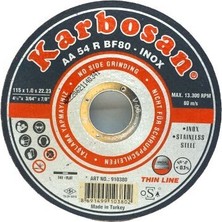 KARBOSAN-10380 Inox Metal Kesici Disk 115MMX1.0X22 Spral Taşı