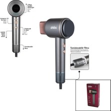 Sinbo SHD-1717 Saç Kurutma Makinesi 1600W 2-Kdm.hız 3-Kdm.sıcaklık Tokmak Model Yapışkanlı Askı