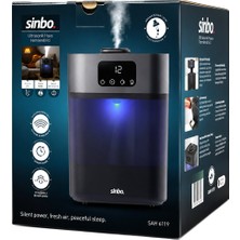 Sinbo SAH-6119 Ultrasonik Hava Nemlendirici 5.5lt Su Hazne 7 Renk Gece Lamba 3 Kademeli Buhar Ayar