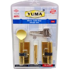 Yuma YM-B68BG Mandallı Çelik Kapı Barel Set 68M Sarı