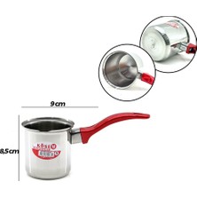 Kösem Çelik Cezve No-5 Kırmızı Kulp