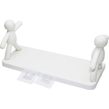 BAYSA-1124 Tutacaklı Plastik Etejer 13.5X33CM Beyaz Etajer Yapışkanlı Rambo Manken