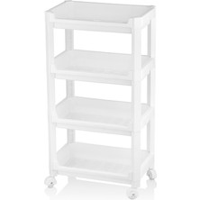 Urve UR-3599 Rafty Geniş Sepet Organizer Düzenleyici 355X220X670MM 4 Katlı Tekerlekli Raf Ünitesi