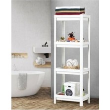 Pratik Shelf Unit Maggie Ombeg OM-1016-0530-0251 ( 4 Raflı ve Beyaz ) Raf Ünitesi Plastik Çukur