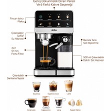 Sinbo SCM-2996 Pro Espresso Kahve Makinesi 1.5lt Su Hazne 500ML Süt Hazne 6 Farklı Kahve Siyah