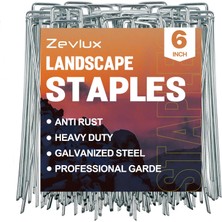 Hepta Collection Peyzaj Zımbaları 6 Inç 80 Adet Bahçe Zımbası 10 Ayar Galvanizli Kazık, Çitler, Çimler, Yabani Ot Bar