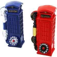 İbico Ibico İ12-209-A Vintage Dekoratif Biblo ve Kumbara Renkli 20X6X6CM Reçine Telefon Kulübesi