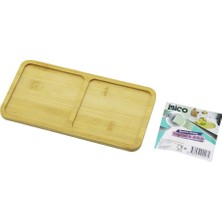 İbico Ibico İ22-207 Ahşap Bambu 12X23.4X0.8CM 2 Bölmeli Dikdörtgen Mini Tepsi Yağdanlık Altlık