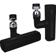 Kinetex KTX-3288 Perlatör Musluk Ucu 4 Fonksiyonlu 360° Oynar Başlık Siyah Geniş Şelale