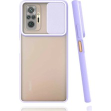 Forsis Aksesuar Xiaomi Redmi Note 10 Pro Uyumlu Kılıf Kamera Korumalı Renkli Silikon Kılıf Pembe Lila