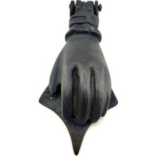 Cntma Antika Tarz Dekoratif Pirinç El Kapı Tokmağı, Taktak - 167X75 Mm, Oksit