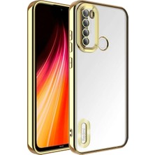 Andeka Xiaomi Redmi Note 8 Kılıf Kamera Korumalı Logo Gösteren Omega Kapak Gold