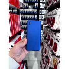 MCasering Xiaomi Redmi 9A Uyumlu Kamera Koruma Soft Kadife Doku Lansman Kapak Mavi