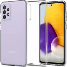 Trendtech Galaxy A72 Şeffaf Kamera Korumalı Tıpalı Kılıf Arka Kapak Turuncu