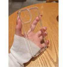 MCasering Iphone 15 Plus Kılıf Şeffaf Kamera Korumalı Yumuşak Ince Silikon Şeffaf Kapak Turuncu
