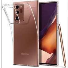 MCasering Samsung Note 20 Uyumlu Kılıf Antishock Silikon Köşeli Şeffaf Airbag Arka Kapak Beyaz
