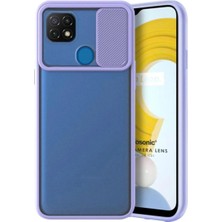 Realme C21 Kılıf Slayt Sürgülü Lacivert Mor