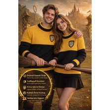 Toyfest Harry Potter Hufflepuff Quidditch Kazak Lisanslı Sarı Siyah Örme Sweatshirt Unisex - Xl Beden
