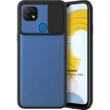 Realme C21 Kılıf Slayt Sürgülü Lacivert Siyah