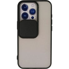 Forsis Aksesuar Iphone 13 Pro Uyumlu Kılıf Sürgülü Kamera Lens Korumalı Buzlu Siyah