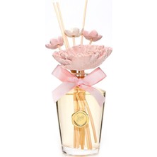 Missi 130 ml Pembe Çiçek Seramik Taş Bambu Çubuklu Garden Rose-Pudra Oda Kokusu
