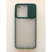 Fashion Case Galaxy A52 Uyumlu  Kamera Sürgülü Lens Korumalı Kılıf Yeşil