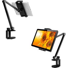 Hepta Collection Alüminyum Uzun Kollu Ayarlanabilir Tablet Standı, 360 Derece Döndürülebilir, Iphone/ipad/ipad Mini/i