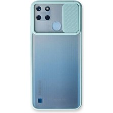 Realme C25Y Kılıf Palm Buzlu Kamera Sürgülü Silikon - Turkuaz Turkuaz