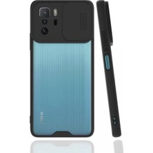 Lionmycase Xiaomi Poco X3 Gt Uyumlu Kılıf Kamera Korumalı Sürgülü Kızak Lens Kapak Renkli Silikon Siyah