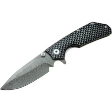 Muhtelif Damascus Dms 2 16 Gri Kamp Çakı 21CM- Yarı Otomatik, Kemerlikli, Metal Sap