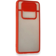 Pluscep Aksesuar Samsung J4 Plus ile Uyumlu Buzlu Kamera Sürgülü Kılıf Kırmızı
