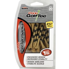 Hepta Collection Pride Golf Tee Performans Çizgili Golf Tişörtleri, 30'lu Paket, 7 Cm, Doğal