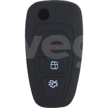 Wegna Novapazr Kontak Anahtar Kumanda Koruyucu Kilif Silikon Ford Transit-Mondeo-Focus-Ranger-C Max-S Max Siyah