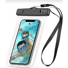 Kırılmaz Tüm Modellere Uyumlu Su Geçirmez Waterproof Telefon Kılıfı Su Altı Telefon No Color Renkli Kılıfı Siyah