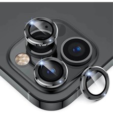 MCasering Iphone 13 Pro Max Uyumlu Kamera Lensi Mercek Lens 13 Pro Uyumlu Siyah